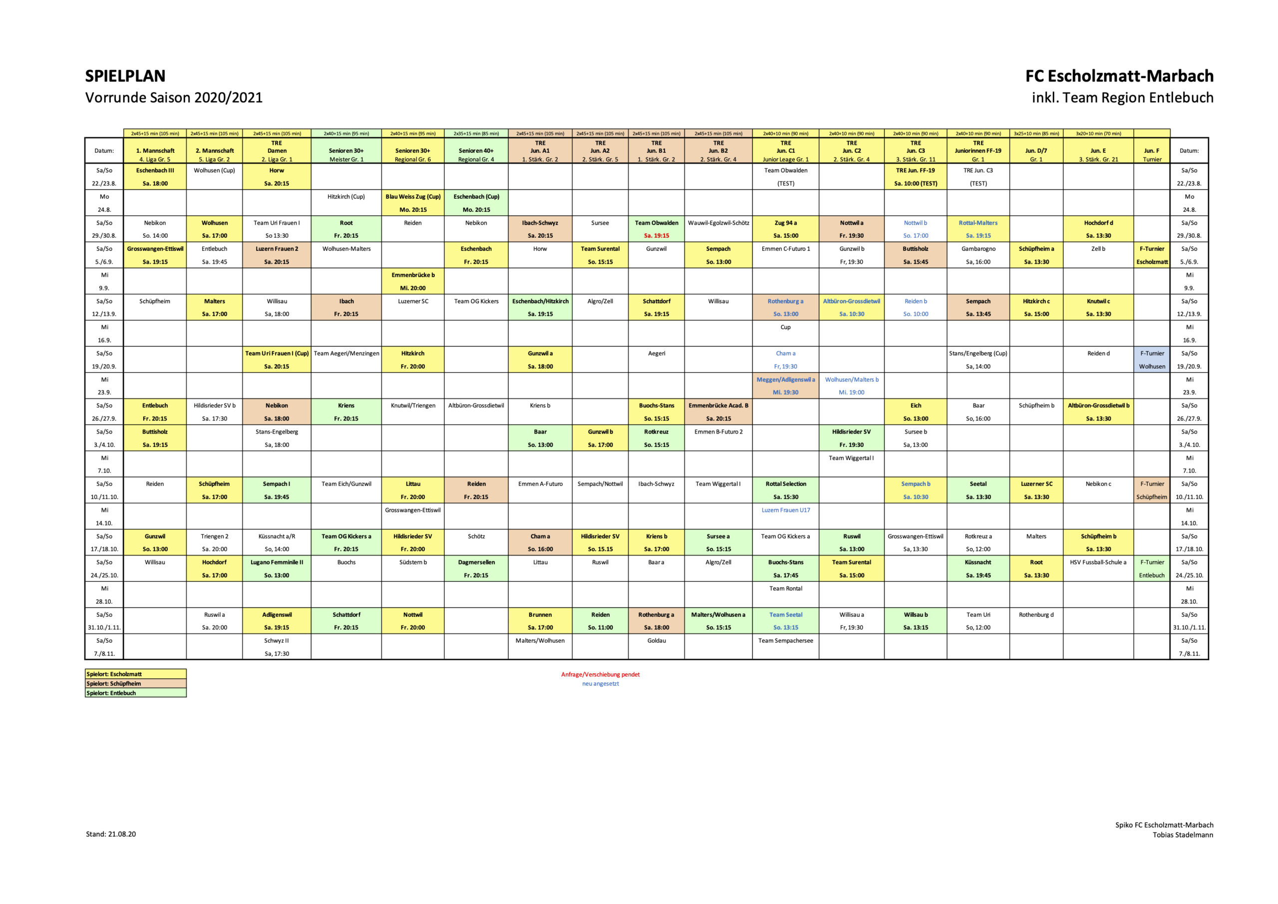 Spielplan – FC Escholzmatt-Marbach